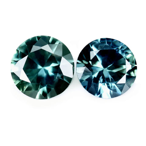 0.52ct Certified Natural Teal Sapphire Pair