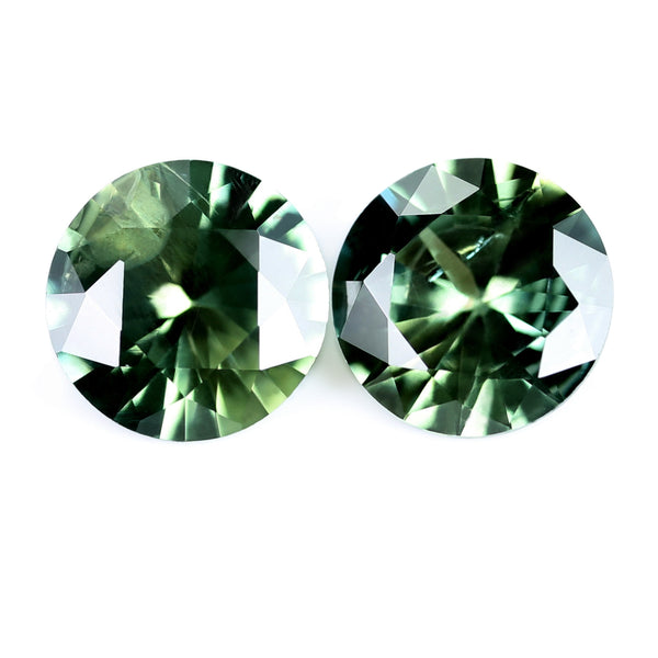 0.90ct Certified Natural Green Sapphire Pair