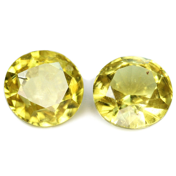 0.93ct Certified Natural Yellow Sapphire Matching Pair