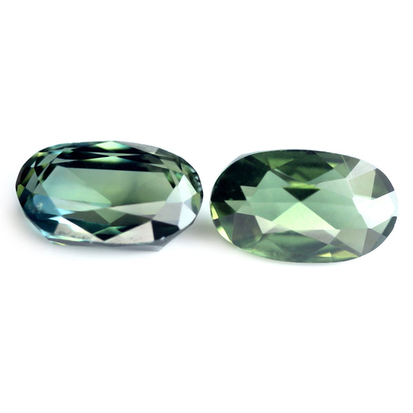 0.82ct Certified Natural Green Sapphire Matching Pair