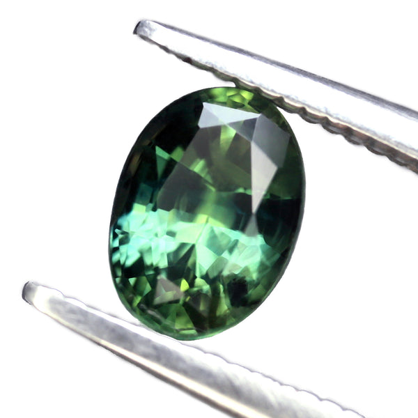 0.91ct Certified Natural Green Sapphire