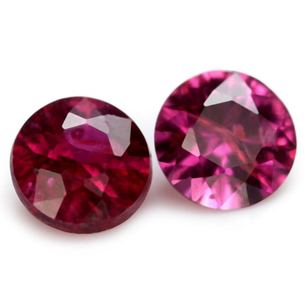 2.61mm Certified Natural Red Color Ruby Matching Pair