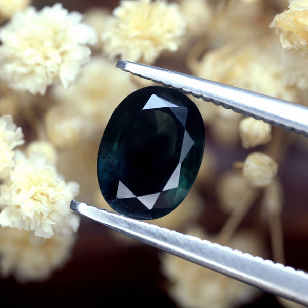 1.54ct Certified Natural Teal Sapphire