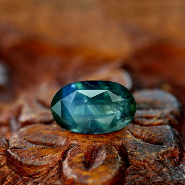 2.56ct Certified Natural Teal Sapphire