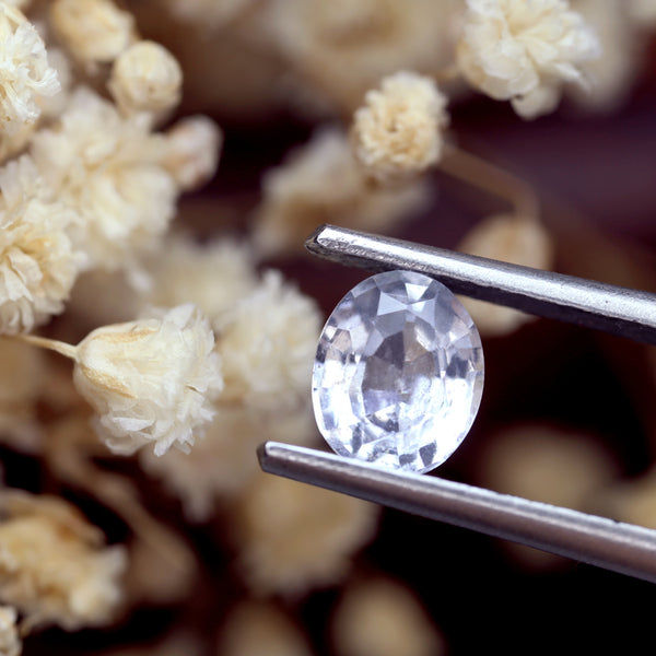 0.93ct Certified Natural White Sapphire