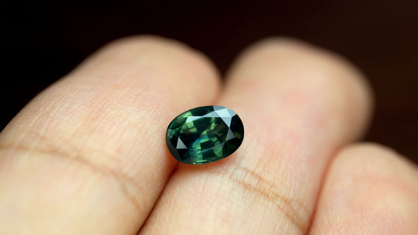 0.97ct Certified Natural Bluish Green Sapphire sapphirebazaar