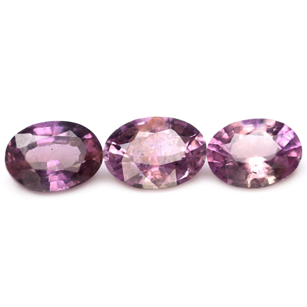 0.68ct Certified Natural Purple Sapphire Matching Set