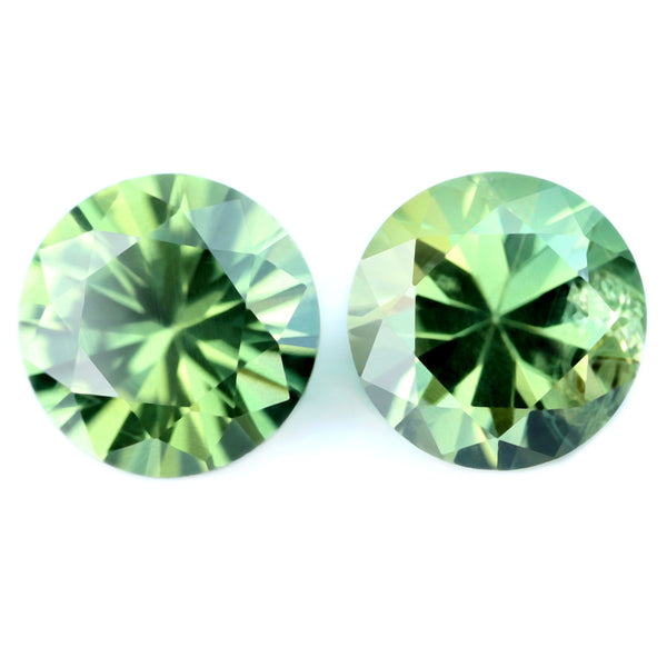1.16ct Certified Natural Green Sapphire Pair