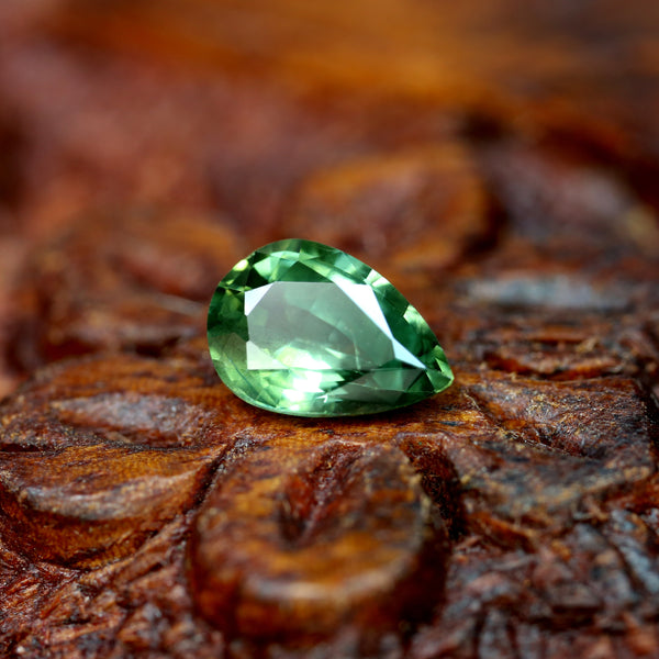0.78ct Certified Natural Green Sapphire
