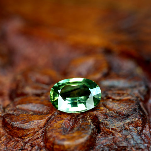 0.77ct Certified Natural Green Sapphire