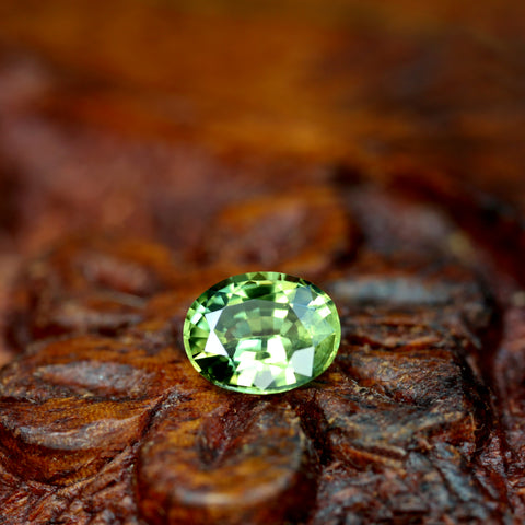 0.69ct Certified Natural Green Sapphire