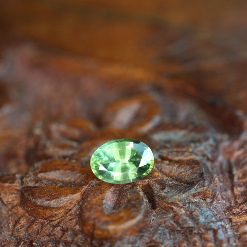 0.66ct Certified Natural Green Sapphire