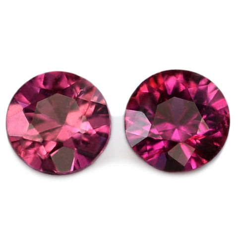 2.3mm Certified Natural Red Color Ruby Matching Pair