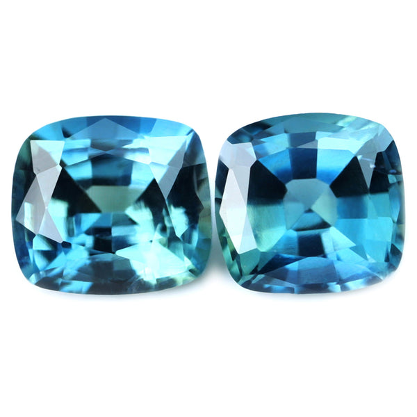 0.59ct Certified Natural Teal Sapphire Matching Pair