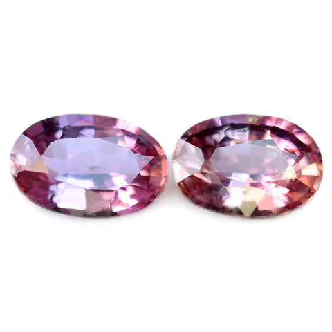 0.70ct Certified Natural Peach Sapphire Matching Pair