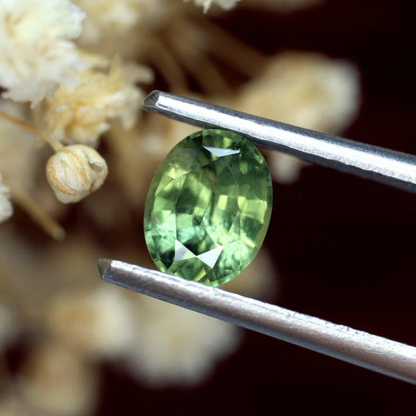 0.86ct Certified Natural Green Sapphire