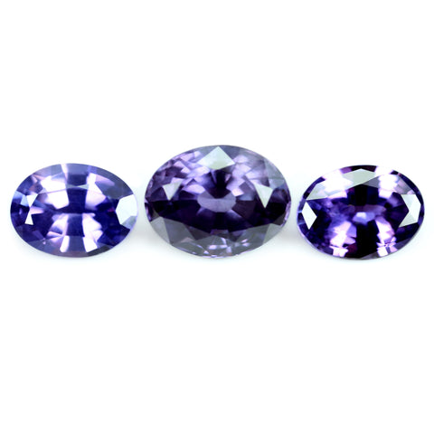 2.52ct Certified Natural Color Change Sapphire Set