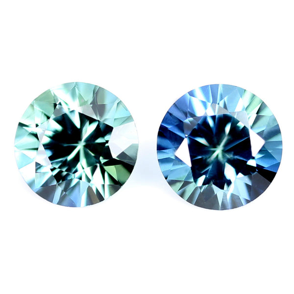 3.33mm Certified Natural Teal Sapphire Pair