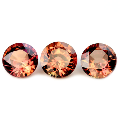 0.99ct Certified Natural Orange Sapphire Matching Set