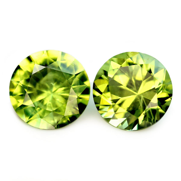 0.83ct Certified Natural Green Sapphire Matching Pair