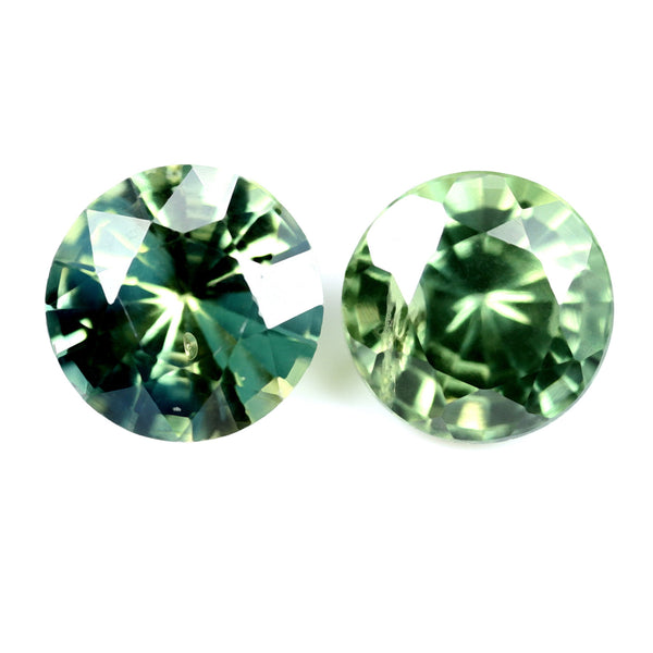 1.00ct Certified Natural Green Sapphire Pair