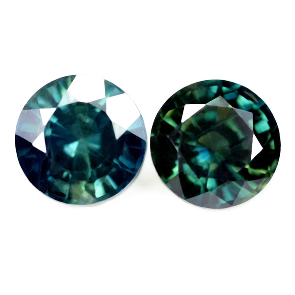 1.61ct Certified Natural Teal Sapphire Pair