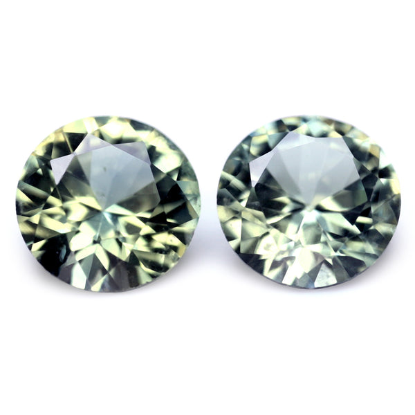 0.80ct Certified Natural Green Sapphire Matching Pair