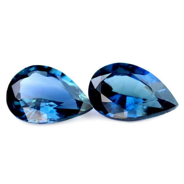 0.63ct Certified Natural Blue Sapphire Matching Pair