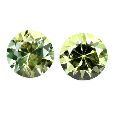 0.50ct Certified Natural Green Sapphire Matching Pair