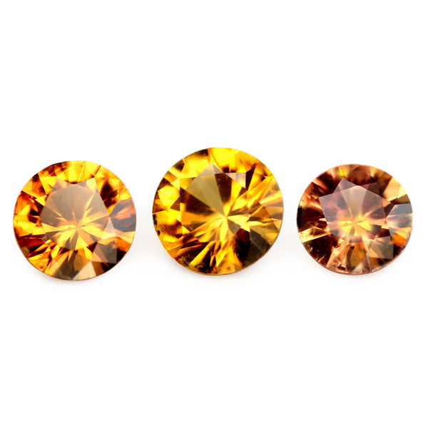 0.81ct Certified Natural Orange Sapphire Set