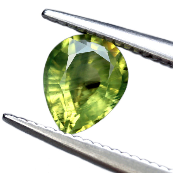 0.76ct Certified Natural Green Sapphire