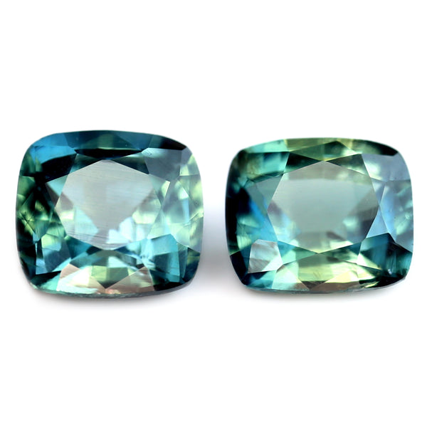 0.75ct Certified Natural Teal Sapphire Matching Pair