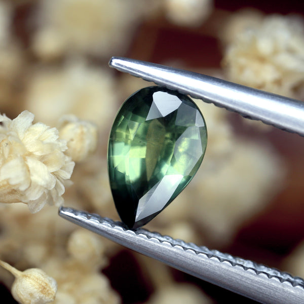 0.76ct Certified Natural Green Sapphire