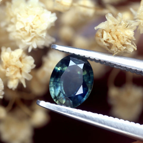 0.73ct Certified Natural Teal Sapphire