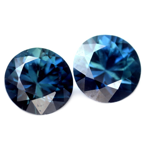 0.73ct Certified Natural Blue Sapphire Matching Pair