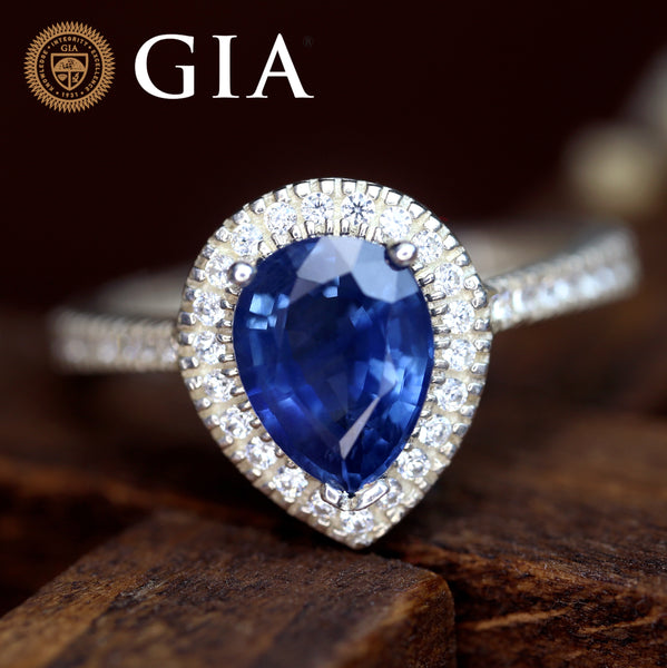 Certified 1.17 TCW Natural Blue Sapphire Ring
