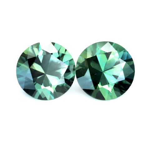 1.02ct Certified Natural Teal Sapphire Pair