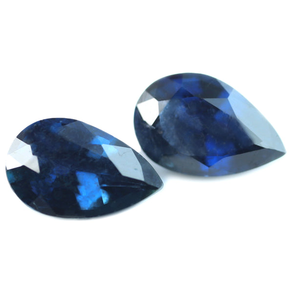 0.95ct Certified Natural Blue Sapphire Matching Pair