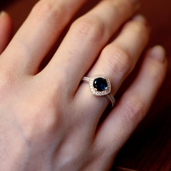 Natural Blue Sapphire Engagement Ring, Solid Gold Oval Cut Blue Sapphire  Ring, Genuine Natural Blue Sapphire, Mother's Day Sale - Etsy