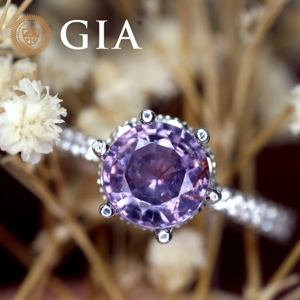 Certified 1.73 TCW Natural Purple Sapphire Ring