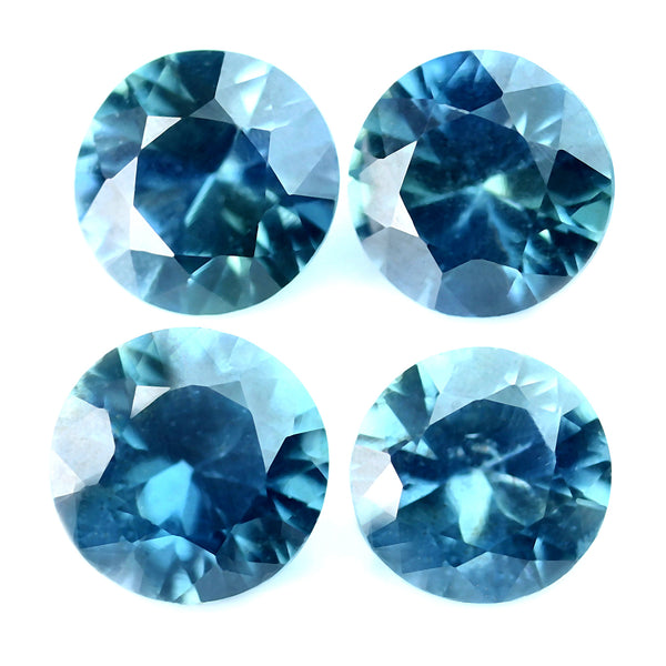 0.83ct Certified Natural Teal Sapphire Matching Set