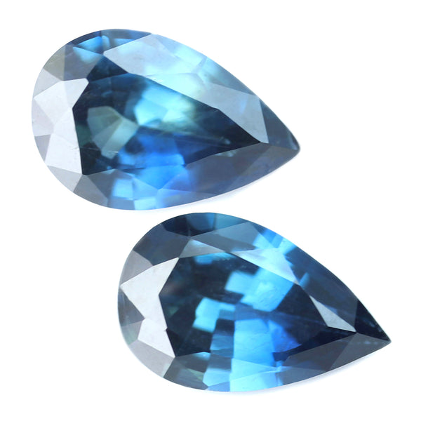 0.76ct Certified Natural Teal Sapphire Matching Pair
