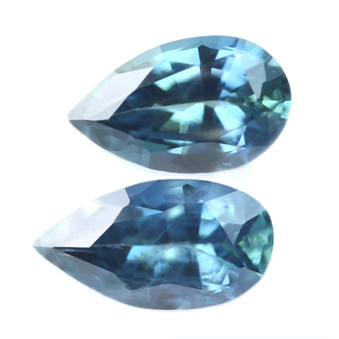 0.41ct Certified Natural Teal Sapphire Matching Pair