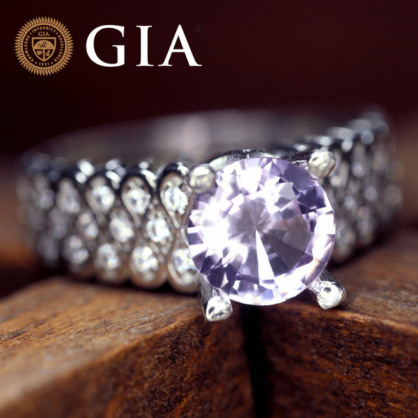 Certified 1.30 TCW Natural Lavender Spinel Ring