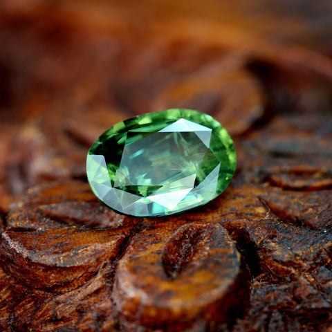 1.31cts Certified Natural Green Sapphire