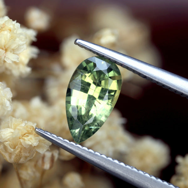 0.88ct Certified Natural Green Sapphire