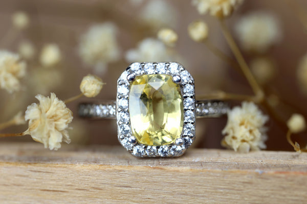 Gia Oval Yellow Sapphire Halo Engagement Ring – Unique Engagement Rings NYC  | Custom Jewelry by Dana Walden Bridal
