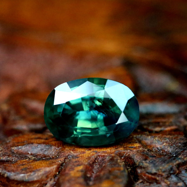 2.27cts Certified Natural Teal Sapphire