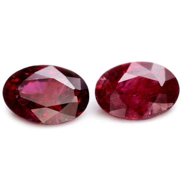 0.66ct Certified Natural Red Color Ruby Matching Pair