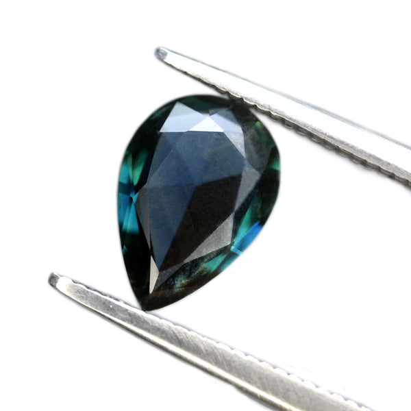 1.34ct Certified Natural Teal Sapphire